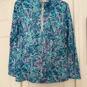 Caribbean Joe Blue and Purple Patterned Pullover